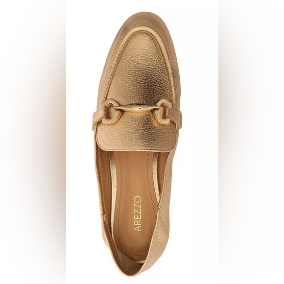 Arezzo Women's Metallic Gold Loafers - Picture 12 of 12